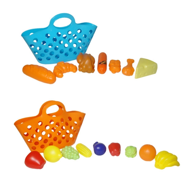 Ovoce a zelenina v košíku – dětská sada potravin