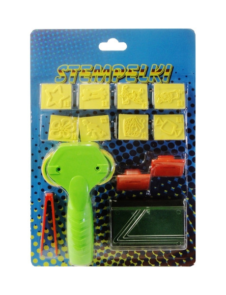 Barevná sada razítek pro děti s houbičkou, pinzetou a válečkem – pohádkové motivy