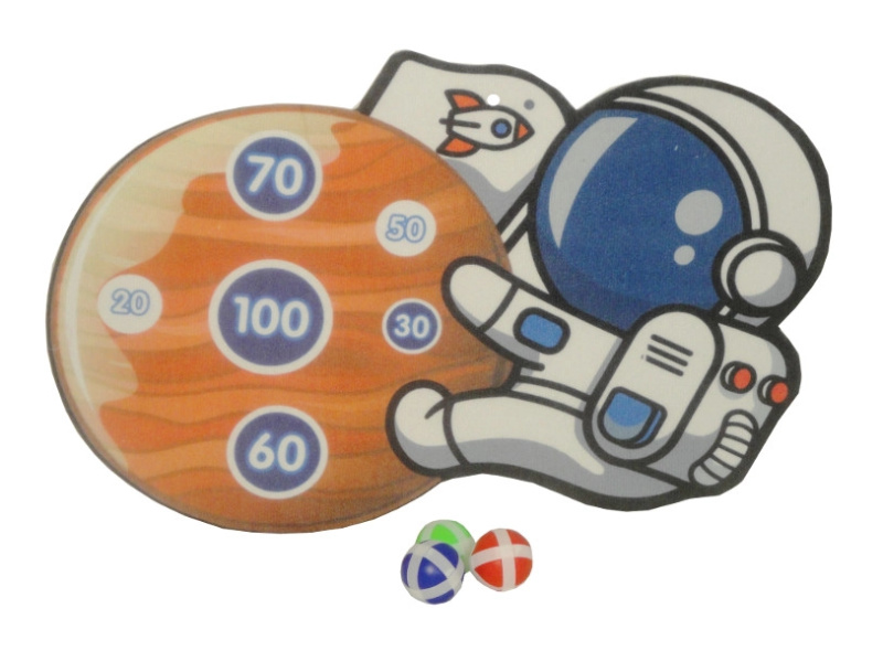 Dětská terčová hra s míčky na suchý zip – vesmírný motiv astronaut