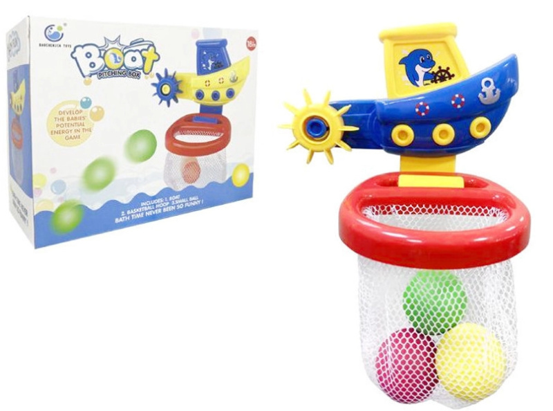 Koupací hračka – loďka s košem a míčky pro děti