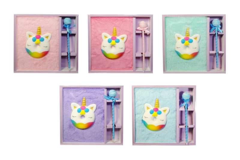 Plyšový deník s jednorožcem a propiskou