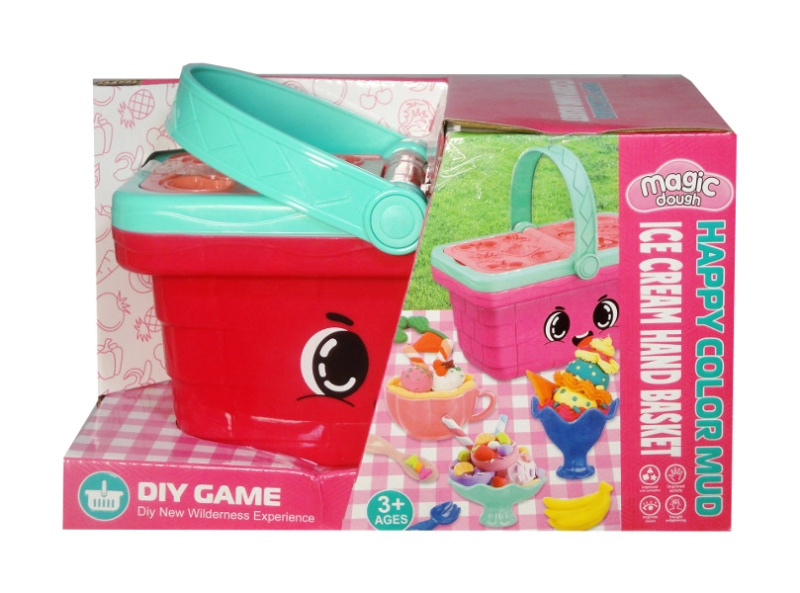 Modelovací hmota v piknikovém koši – kreativní set pro dezerty