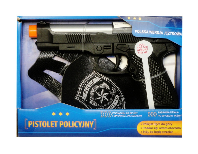 Policejní pistole s polským hlasovým modulem a pouzdrem