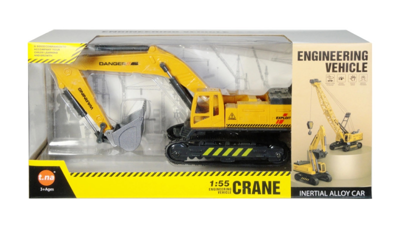 Stavební pásový bagr 1:55 s kovovými prvky