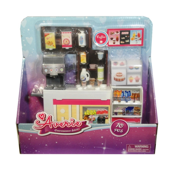 Nábytek a doplňky pro panenky – kavárna s kávovarem