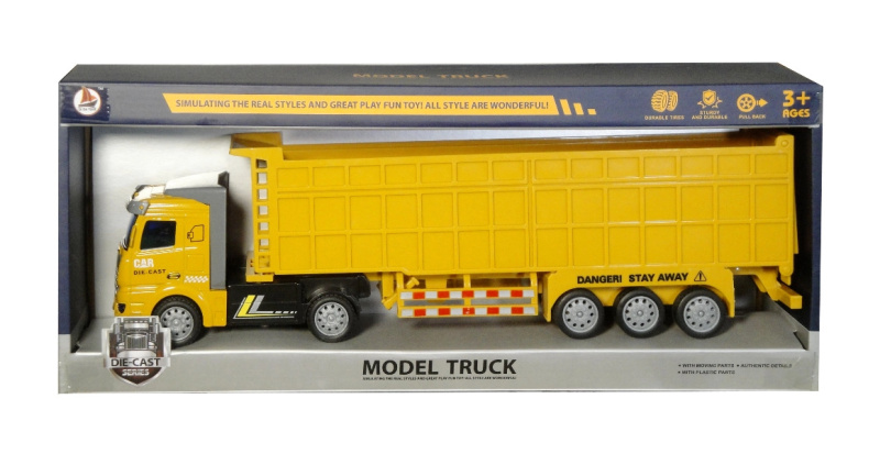 Nákladní auto sklápěč s pohonem na setrvačník