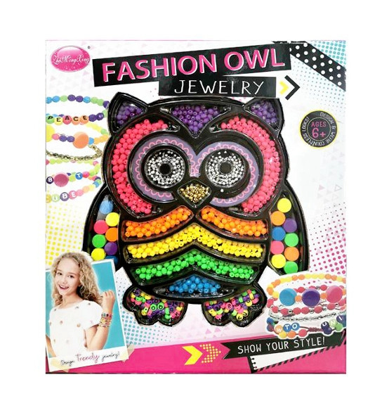 Barevné korálky pro výrobu náramků v sovím balení