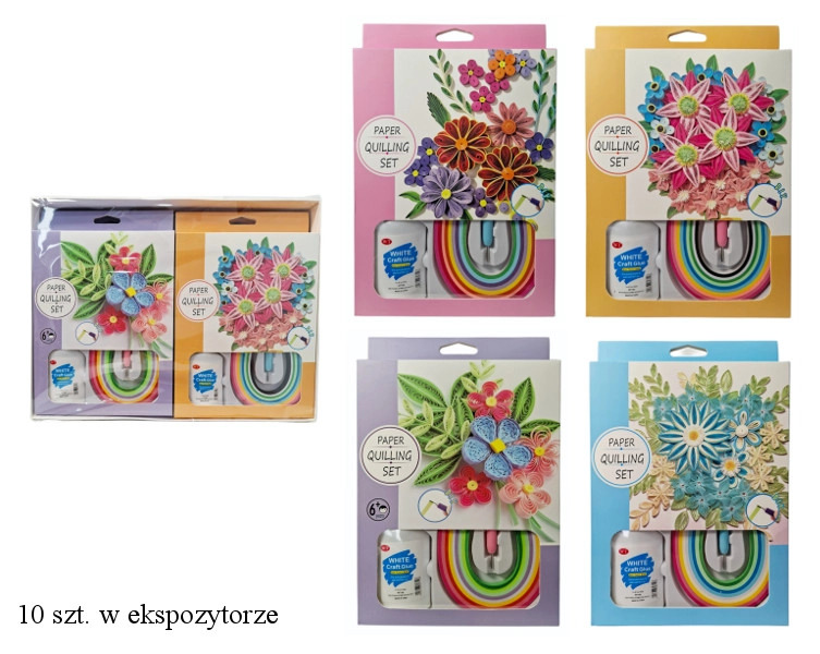 Kreativní sada quilling na květinové ozdoby (mix barev) - 1 kus