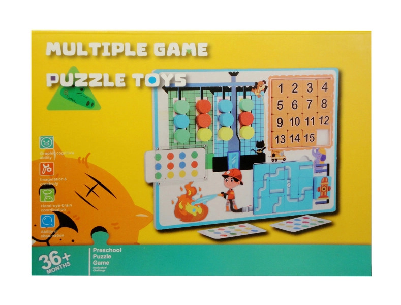 Dřevěná logická skládačka 3v1 – labyrint a vzdělávací hra