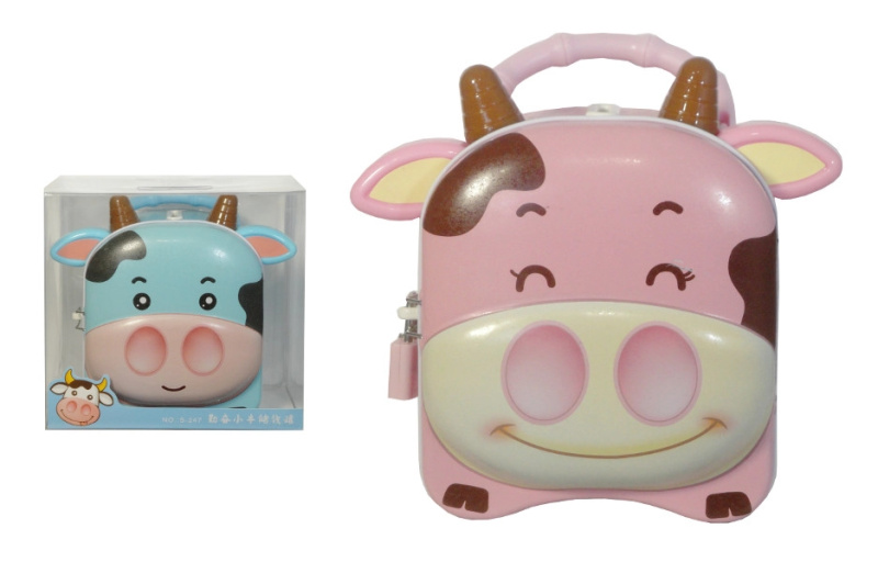 Pokladnička s visacím zámkem a držadlem – kravička