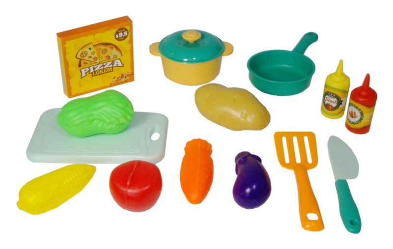 Barevná dětská kuchyňská sada nádobí