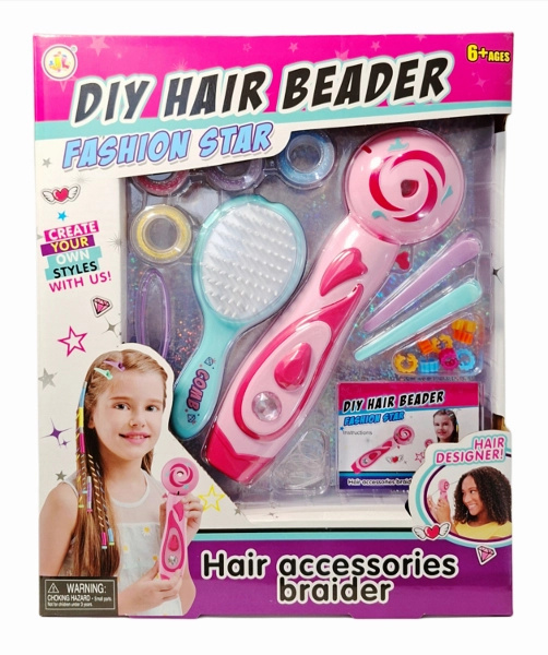 Kreativní sada na zaplétání korálků do vlasů