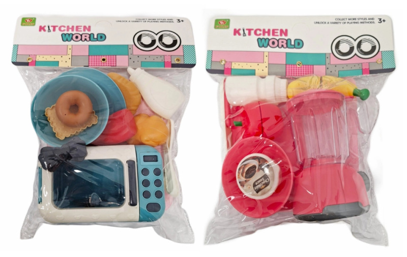 Dětská kuchyňská sada s mikrovlnkou nebo mixérem a doplňky