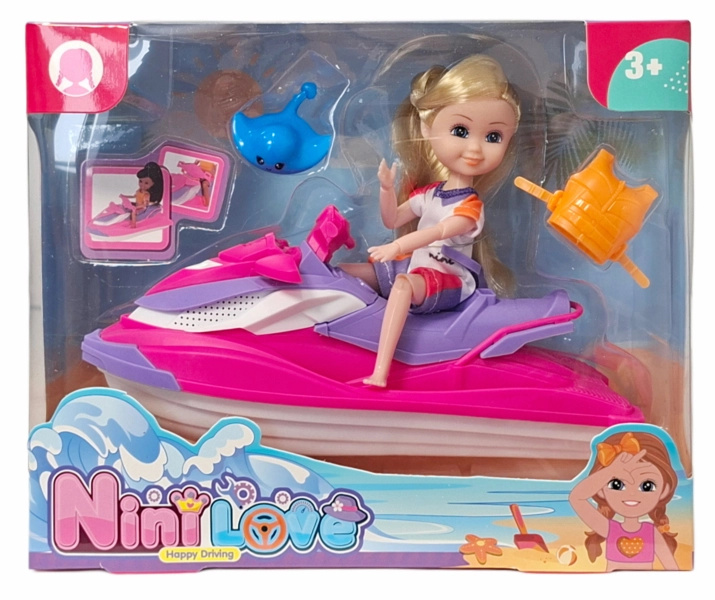 Panenka na vodním skútru s doplňky