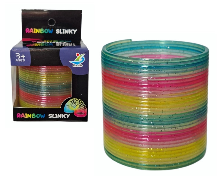 Barevná třpytivá pružina slinky