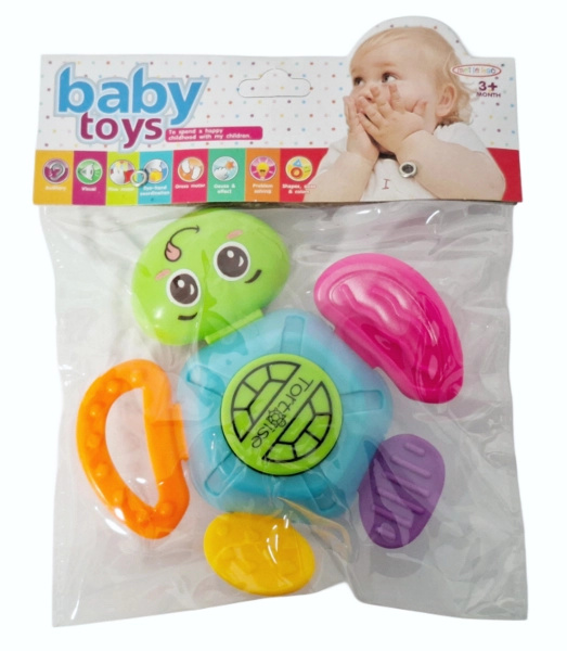 Smyslová hračka pro miminko – želvička chrastítko