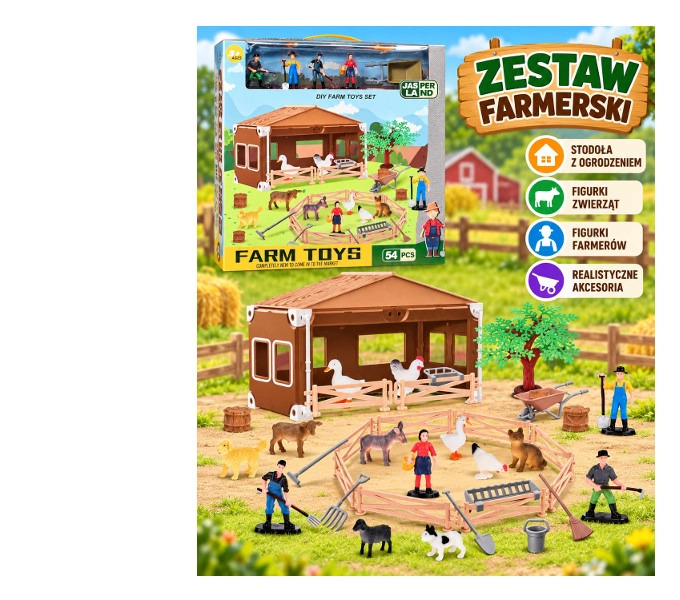 Farmářská farma s figurkami a zvířátky