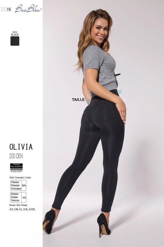 Legíny Olivia - Bas Bleu černá S