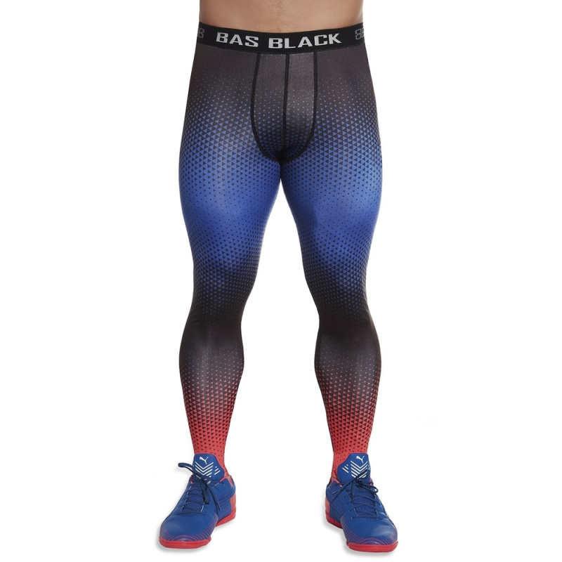 Pánské/chlapecké legíny BAS BLACK Quantum modro-červená S