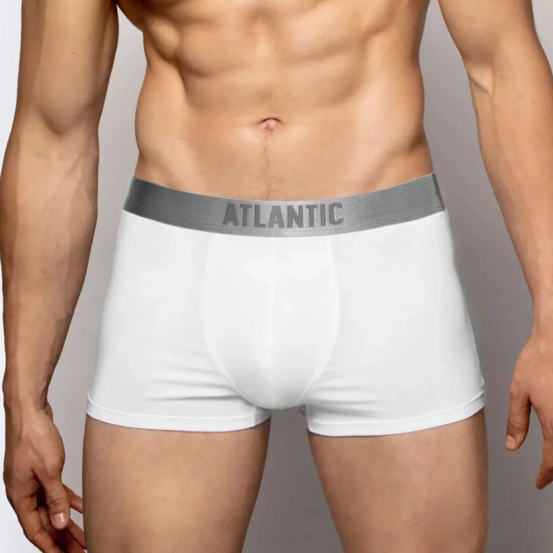 Pánské boxerky 012 black - Atlantic bílá M
