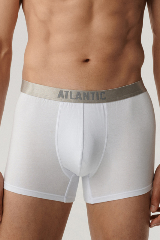 Pánské boxerky 012 black - Atlantic bílá M