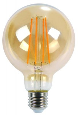 Žárovka LED ORO Amber G125 E27 6 W