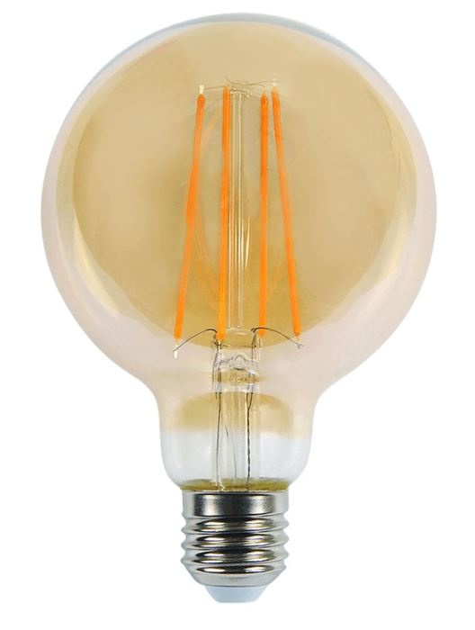 Žárovka LED ORO Amber G80 E27 6 W