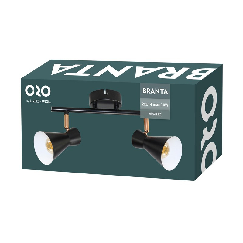 LED bodové svítidlo LED-POL Branta 2XE14 B/W