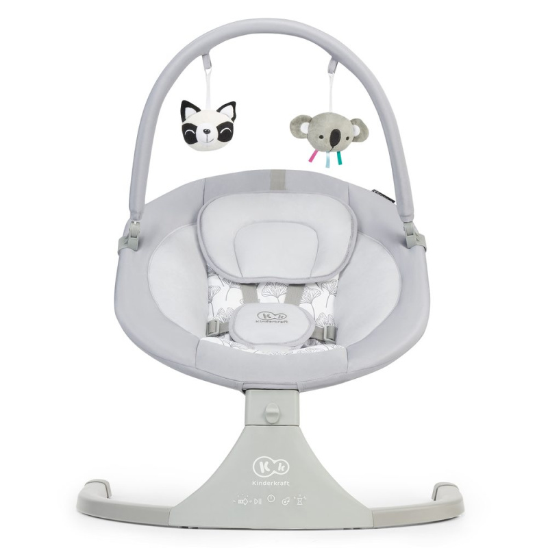 Kinderkraft Lehátko houpací s melodií 2v1 Luli šedé, do 9 kg