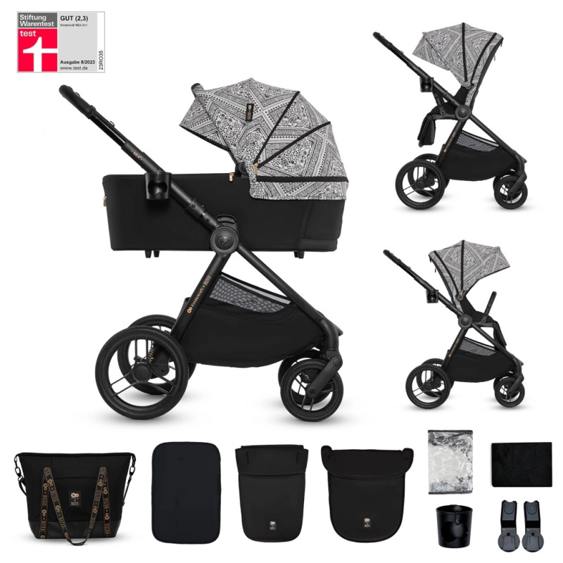 KINDERKRAFT Nea 2 2v1 kombinovaný kočárek Lunar Black Bizuu