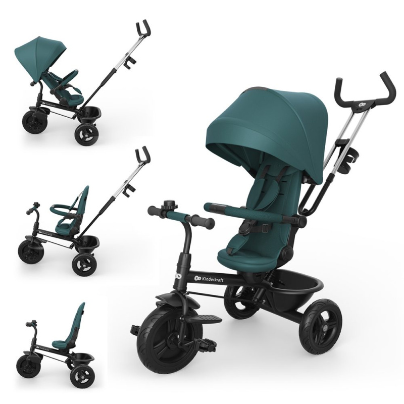 KINDERKRAFT Tříkolka Aston 2 Plus 9m+ - Green