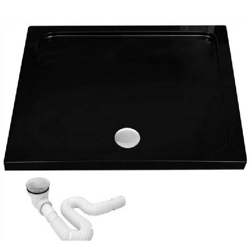 Rea-K4804 sprchová vanička čtvrtá savoy black 80x80+syf