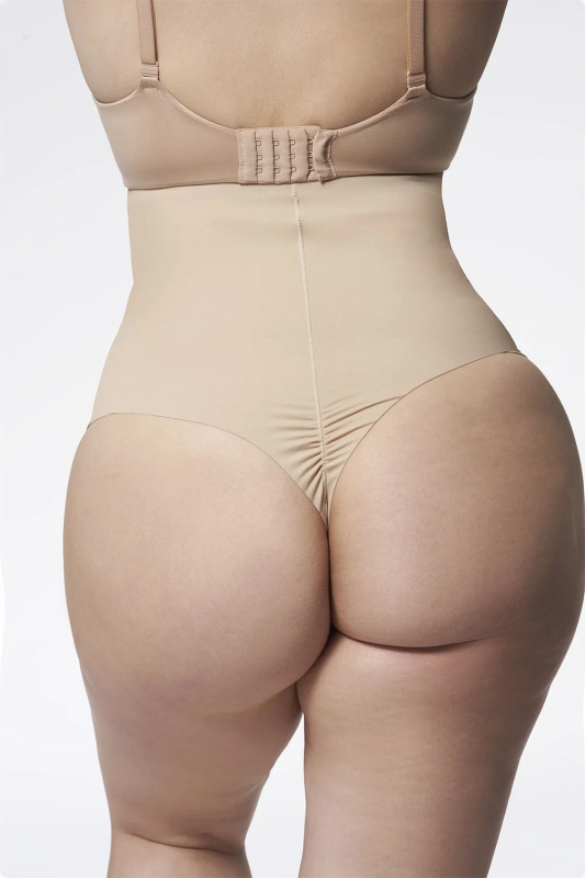 Tanga Julimex Shapewear 275 Stringi Wysoka Talia Barva: Béžová, Velikost: S