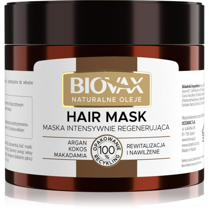 Biovax Natural Oil revitalizační maska pro dokonalý vzhled vlasů 250 ml