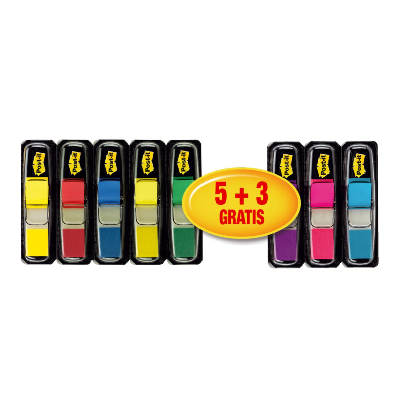 Záložky Post-it - 11,9 x 43,1 mm, rozmanité barvy, 8 ks