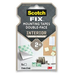 Oboustranně lepicí montážní čtverečky 3M Scotch čtverečky 25 x 25 mm, 16 ks Scotch