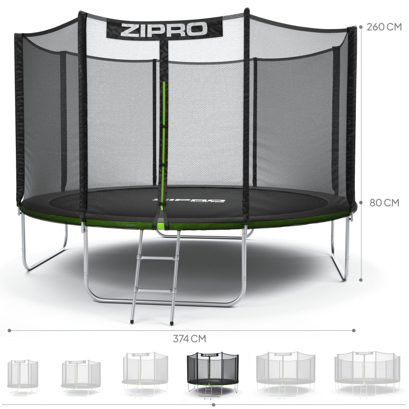 ZIPRO JUMP PRO s venkovní sítí 374 cm