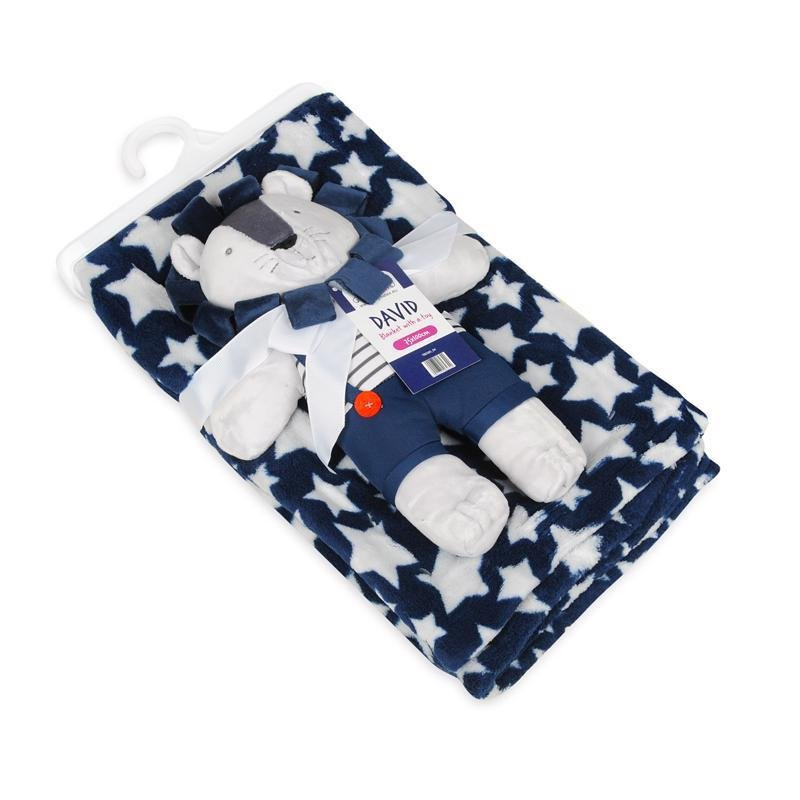 Babymatex Deka s hračkou Lion Blue 75 x 100 cm