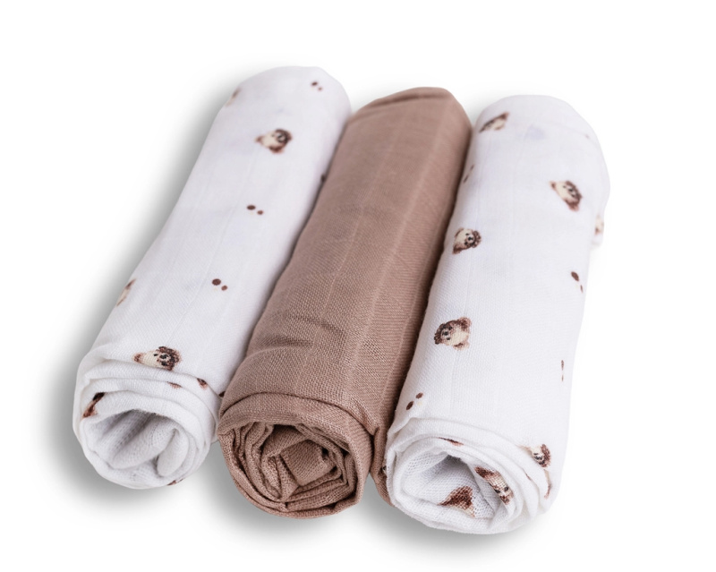 Babymatex bambusové pleny medvídek 70 × 70 cm (3 ks)
