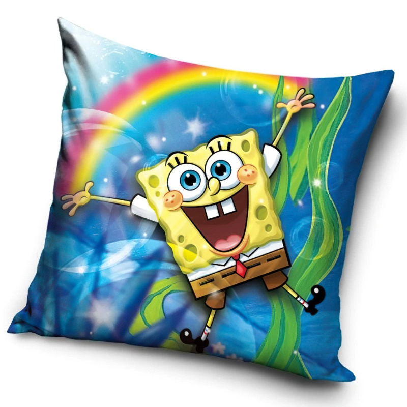 Carbotex Povlak na polštářek Sponge Bob a Duha Varianta: Povlak na polštářek Sponge Bob a Duha 40x40 cm
