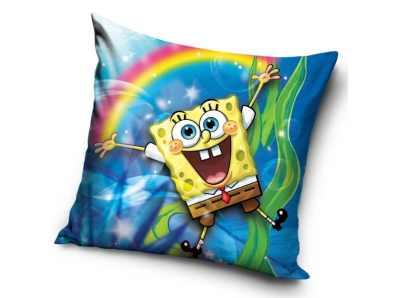 Carbotex Povlak na polštářek Sponge Bob a Duha Varianta: Povlak na polštářek Sponge Bob a Duha 40x40 cm