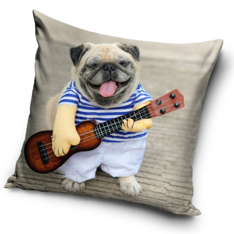 Carbotex Povlak na polštářek Mops hraje na ukulele
