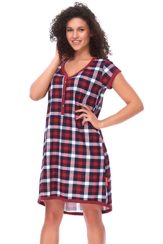 Noční košile Dn-nightwear TM.9620 Barva: Bordó, Velikost: S