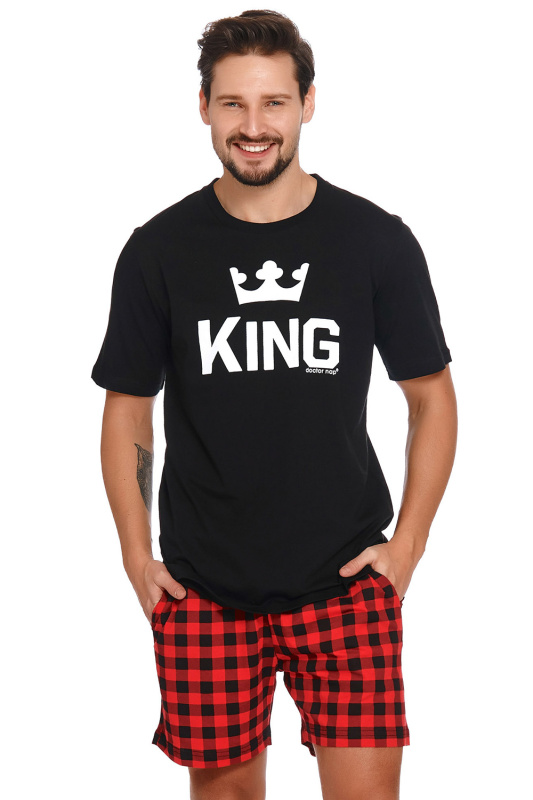 Pánské pyžamo Dn-nightwear PMB.9952 Z Barva: Černá, Velikost: 2XL