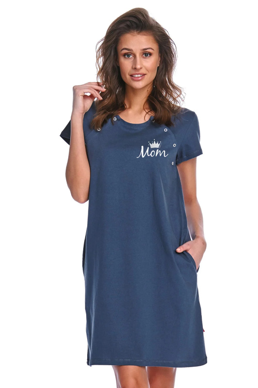 Noční košile Dn-nightwear TCB.9992 Barva: Modrá - tmavě, Velikost: 2XL