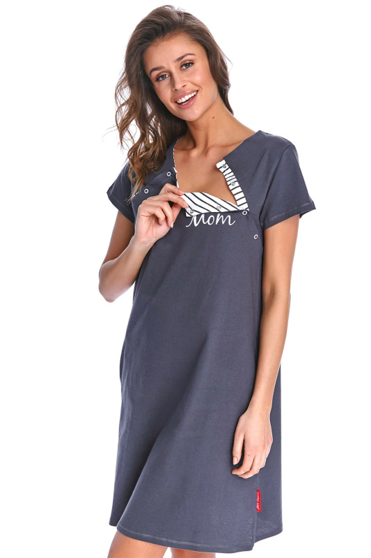 Noční košile Dn-nightwear TCB.9992 Barva: Šedá, Velikost: XL