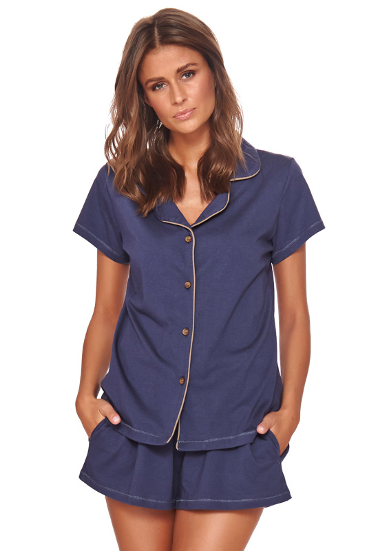 Dámské pyžamo Dn-nightwear PM.4122 Barva: Modrá - tmavě, Velikost: S