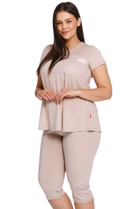 Dámské pyžamo Doctor Nap PW.9232 - Výprodej Barva: Béžová, Velikost: 2XL