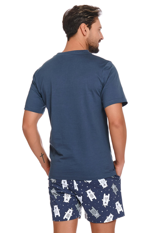 Pánské pyžamo Doctor Nap PMB.4222 Barva: Modrá - tmavě, Velikost: 2XL