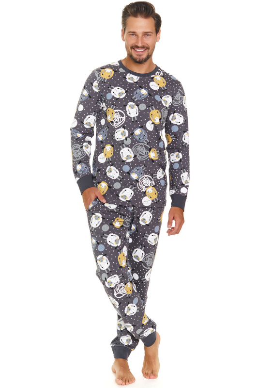 Pánské pyžamo Doctor Nap PMB.7109 Barva: Šedá, Velikost: XL